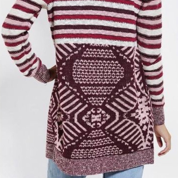 URBAN OUTFITTERS ECOTÉ Intarsia Print Knit Cardigan - Picture 2 of 8